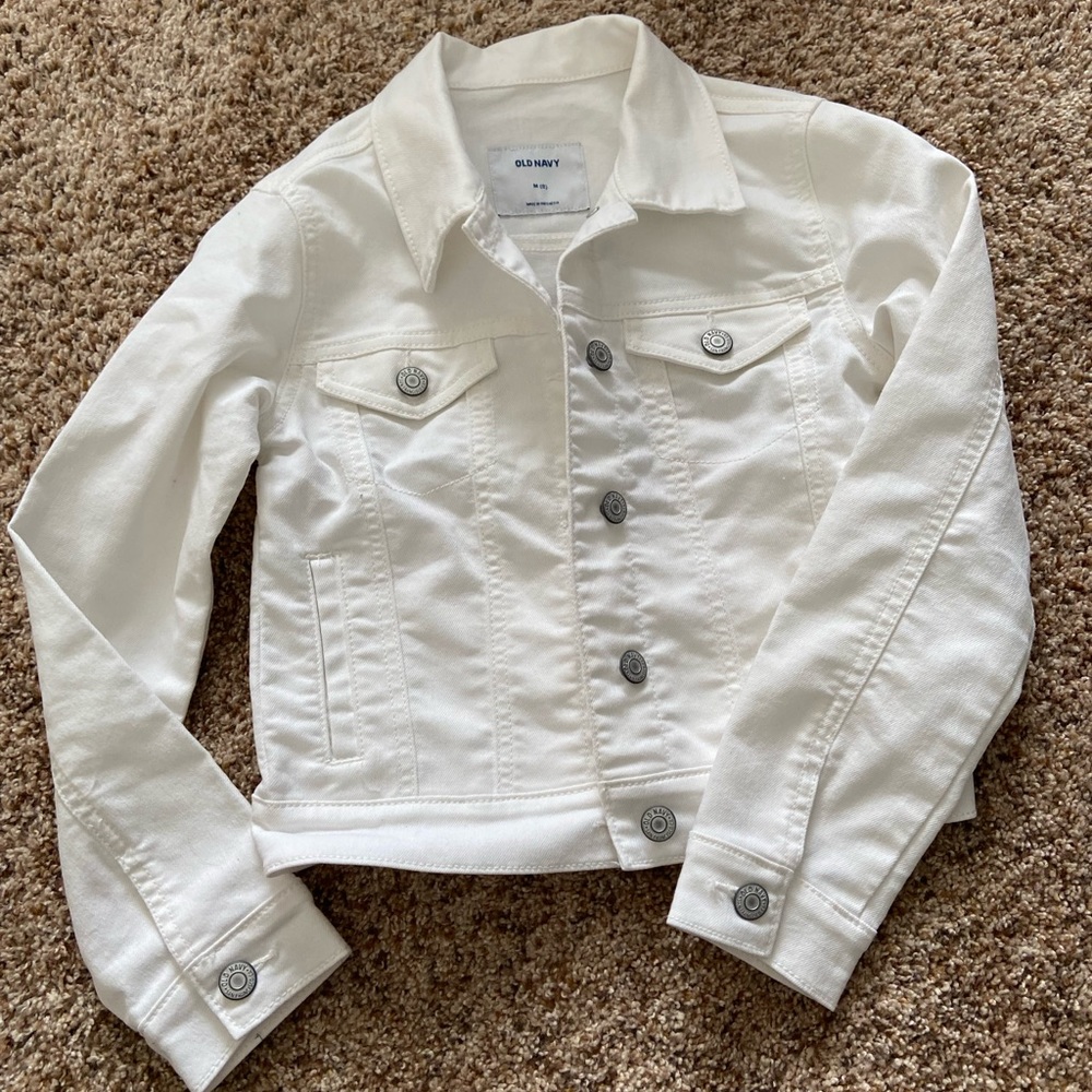 Old Navy White Denim Jacket (girls, 8)